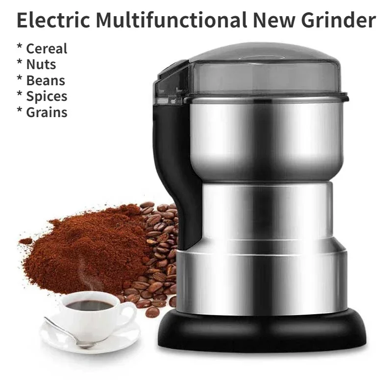 Coffee Bean Grinder Electric - 電動多機能コーヒーミル。家庭用。コーヒー豆、シリアル、ナッツ、スパイス、穀物などを挽くのに最適。