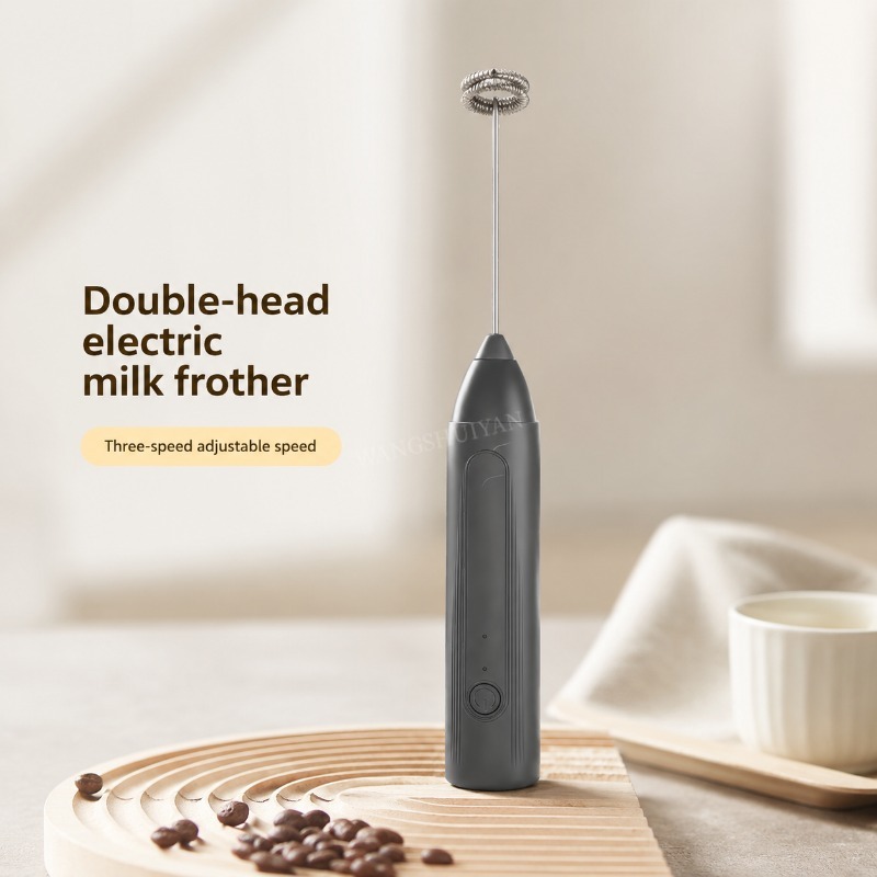 Electric Milk Frother Handheld - ミニミルク泡立て器 USB 充電式 3 スピードフォームメーカーコーヒー泡立て器ミキサー電動ハンドルブレンダーエッグビーター