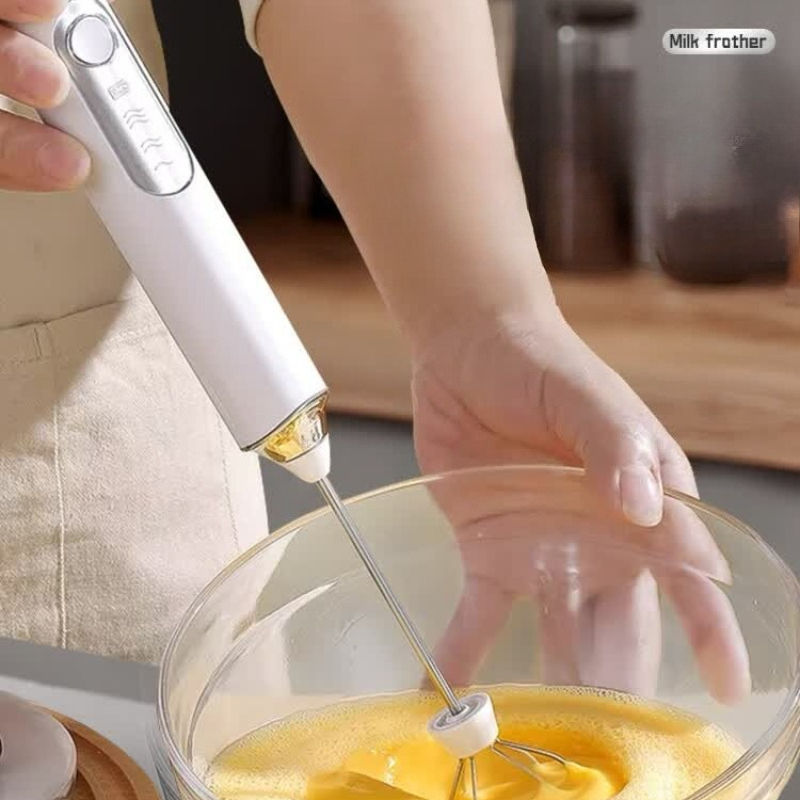 ハンドヘルド電動ミルク泡立て器 交換用ヘッド2個+304ステ - Electric Milk Frother Handheld のレビューと価格