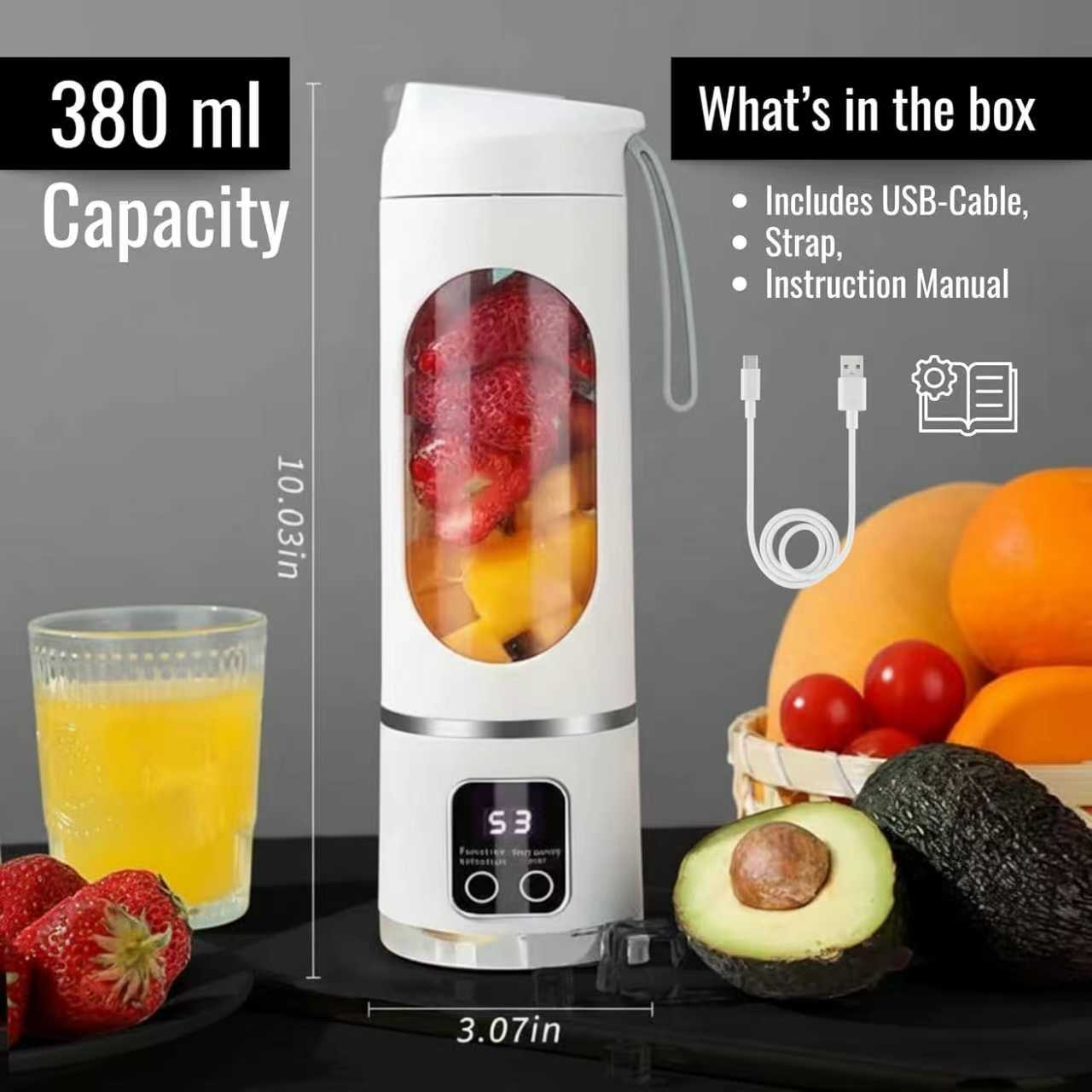 10枚刃ポータブルフルーツジューサー 450ml容量 3段階 - Portable Blender Usb Rechargeable のレビューと価格