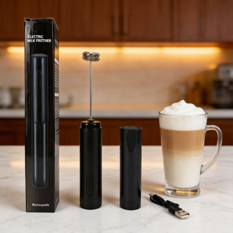 電動ミルクフォーマー ポータブルエッグビーター USB充電式 - Electric Milk Frother Handheld のレビューと価格