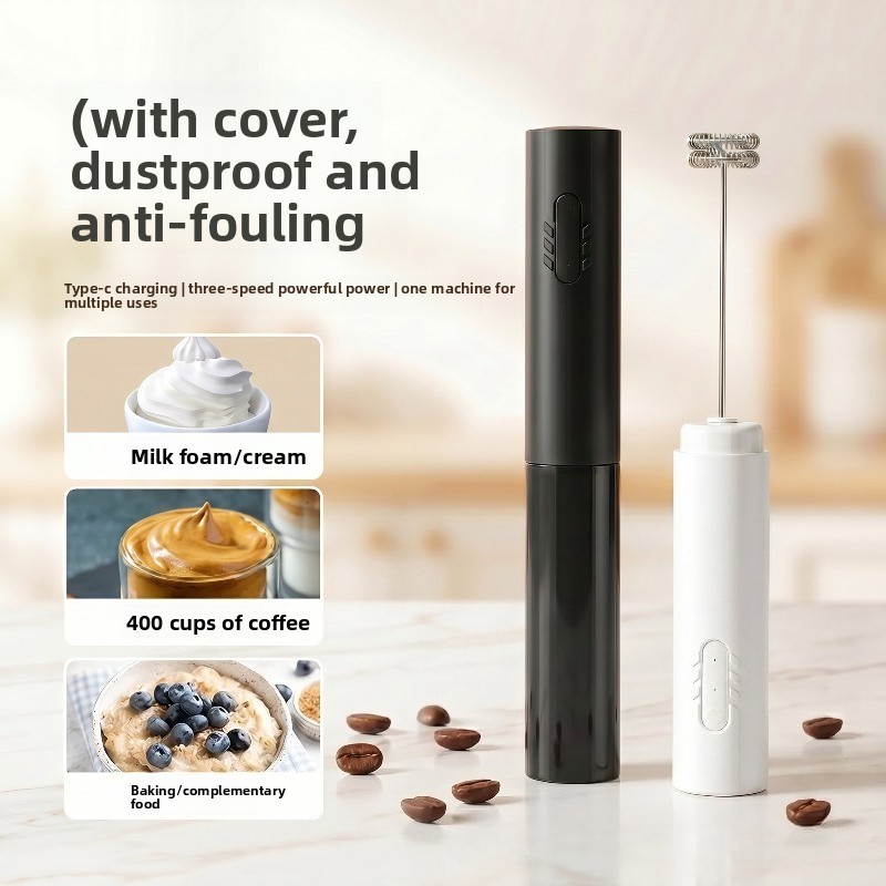 電動ミルクフォーマー ポータブルエッグビーター USB充電式 - Electric Milk Frother Handheld のレビューと価格