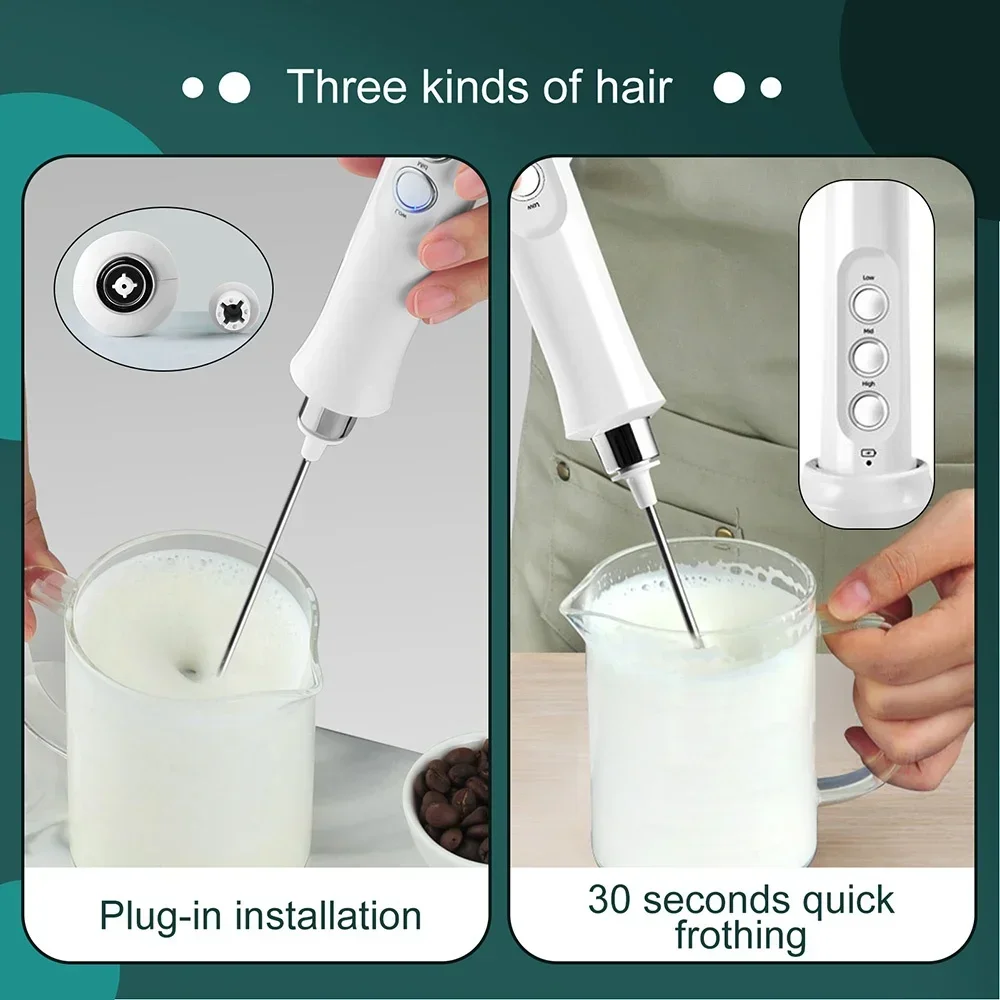 電動ミルクフォーマー ハンドヘルドウィスク USB充電式 3 - Portable Blender Usb Rechargeable のレビューと価格
